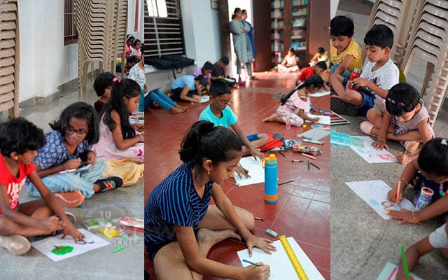 Drawing and colouring competition held at Infant Jesus Shrine